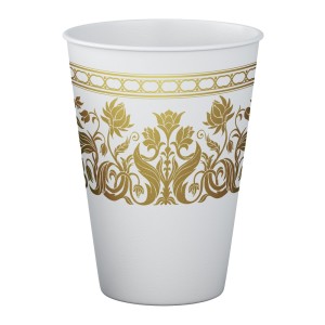 Copos de Papel 250ml - Metálico Arabesco Ouro c/8 Make+