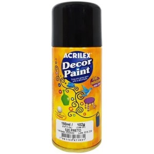 Tinta Spray Decor Paint - Preto 150ml Acrilex