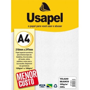 Papel Telado Branco A4 180g 50fls Usapel