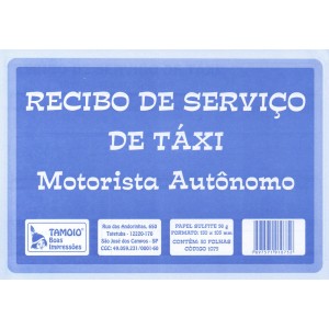 Recibo de Serviço de Taxi - Motorista Autônomo 50 Folhas Tamoio