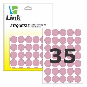 Etiqueta Adesiva Redonda 19mm - Rosa Claro c/210 Link