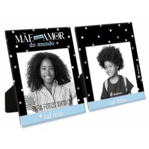 Porta Retrato Duplo - Mãe Maior Amor do Mundo (Filho) Brasfoot