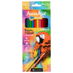 Lápis de Cor 12 Cores Arara Azul Kids