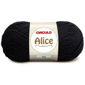 Lã Alice 0940 - Preto 100g Circulo