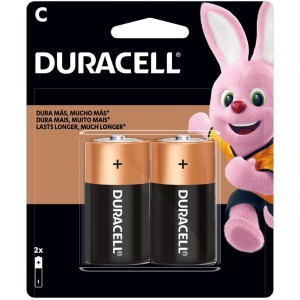 Pilha Alcalina Média C - Cartela com 2 Pilhas Duracell