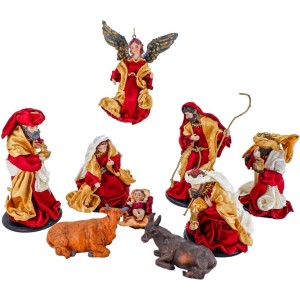 Presépio Plus Seda com 9 Figuras (15cm) Vinho 16365 Magizi