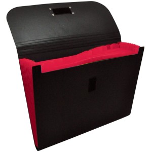 Pasta Sanfonada A4 com 12 Divisões Ecológica Vermelha 658PP-VM DAC