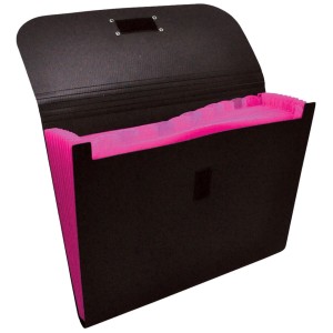 Pasta Sanfonada A4 com 12 Divisões Ecológica Rosa 658PP-RS DAC