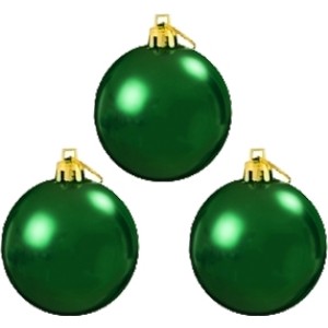 Bola de Natal 6cm Verde Brilhante c/3 Natalkasa