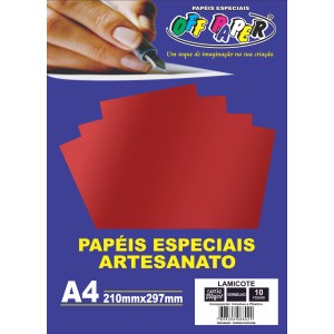 Papel Lamicote A4 Vermelho 250g 10fls Off Paper