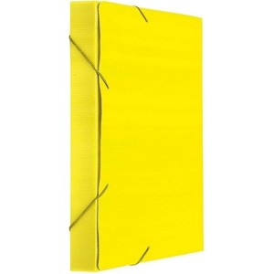 Pasta com Elástico 35mm Novaonda Amarela Polibrás