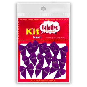 Laço de Cetim Pequeno - Roxo c/10 Kit Super Criativo