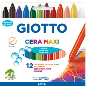 Giz de Cera 12 Cores Maxi Giotto