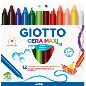 Giz de Cera 12 Cores Triangular Maxi Giotto