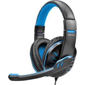 Headset Gamer Line Preto e Azul 74428 Letron