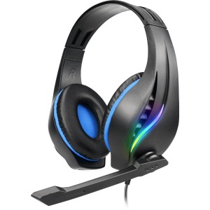 Headset Gamer RGB Gank Preto e Azul 74424 Letron