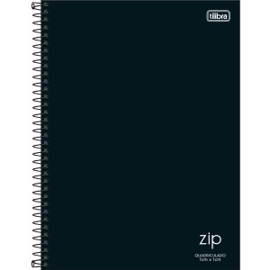 Caderno Quadriculado 1x1cm Zip Preto 80fls Tilibra