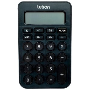 Calculadora de Mesa 8 Dígitos Preta Botão Redondo 99336 Letron