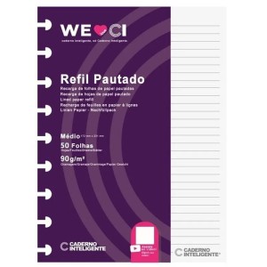 Refil Pautado para Caderno Inteligente Médio 90g 50fls CI