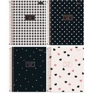 Caderno 10 Matérias Audrey 160 Folhas Cadersil