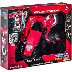 Carrinho Transformável de Controle Remoto Neptune Vermelho BR1651 Multikids