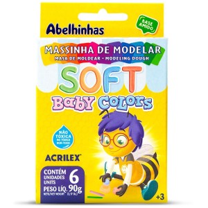 Massa de Modelar 6 Cores Soft Baby Colors Acrilex