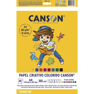 Bloco Criativo A4 Colorido 8 Cores 80g 32 Folhas Canson