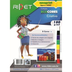 Bloco Ecocores A4 Criativo 180g 32fls Ridet