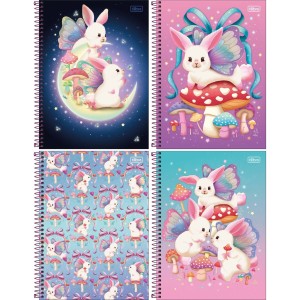 Caderno 10 Matérias Bunnyfly 160 Folhas Tilibra