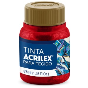 Tinta para Tecido Metálica 37ml - Vermelho 555 Acrilex
