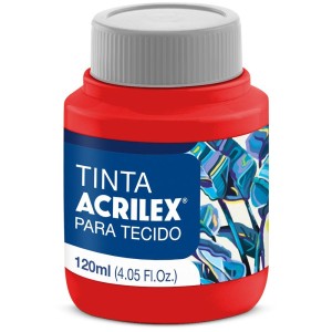 Tinta para Tecido 120ml - Vermelho Fogo 507 Acrilex