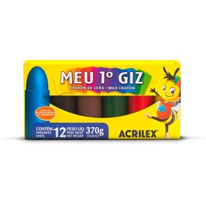 Giz de Cera 12 Cores Meu 1º Giz Acrilex