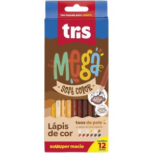 Lápis de Cor 12 Cores Tons de Pele Triangular Mega Soft Color Tris