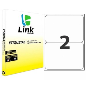 Etiqueta Adesiva Branca A4 - 199,9mm x 143,3mm (2 Etiquetas) 100 Folhas 9018 Link