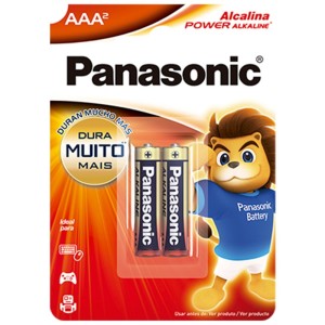 Pilha Alcalina Palito AAA - Cartela com 2 Pilhas Panasonic