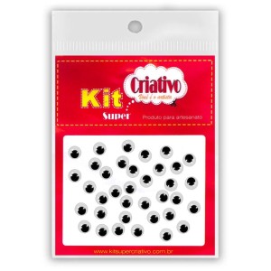 Olhos Móveis 05mm c/40 Kit Super Criativo