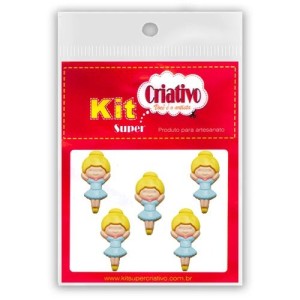 Botões Divertidos - Bailarina Loira c/5 Kit Super Criativo