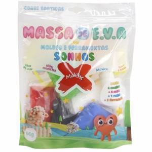 Kit Massinha de EVA com Moldes e Ferramentas 60g - Sonhos Make+