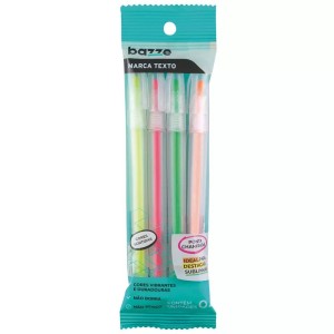 Marca Texto 4 Cores Fluorescente Bazze