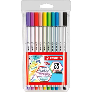 Brush Pen 10 Cores Pen 68 Stabilo