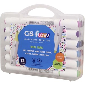 Marcador Criativo Flow - 12 Cores CiS