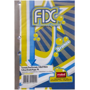 Refil para Fichário 1/4 Branco Fix 96 Folhas Credeal