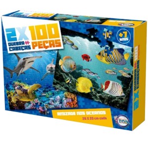 Quebra-Cabeça - Oceanos 100 Peças 12178 Toia Brinquedos
