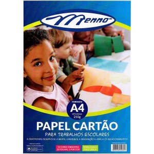 Papel Cartão A4 210g 20 Folhas Menno