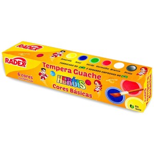 Tempera Guache 6 Cores Heróis Radex