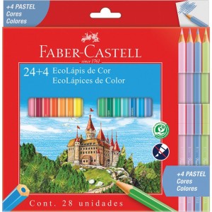 Lápis de Cor 24 Cores + 4 Tons Pastel Faber Castell