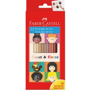 Lápis de Cor 12 Cores Tons de Pele Caras & Cores Faber Castell