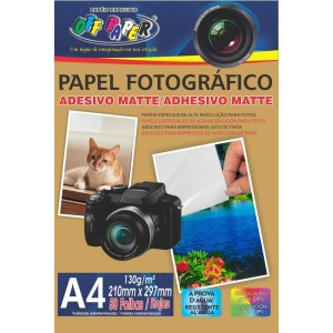Papel Fotográfico Adesivo Matte A4 130g 50 Folhas Off Paper
