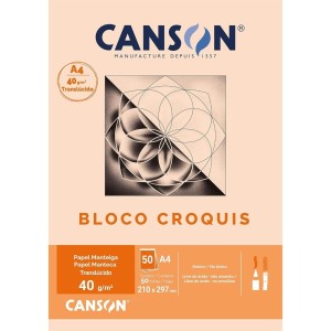 Bloco de Desenho A4 Croquis Manteiga 41g 50 Folhas Canson