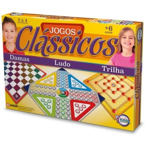 Jogos Clássicos - Damas, Ludo e Trilha 12133 Toia Brinquedos